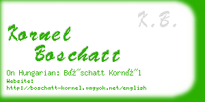 kornel boschatt business card